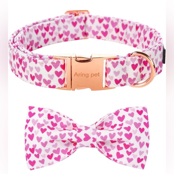 XL NWT ARING PET Valentine's Day Dog Collar, Adorable Bowtie Dog Collars - Picture 1 of 9